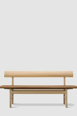 Benk - BM Bench 3171 Såpet Eik / 95 Cognac Lær