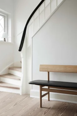 Benk - BM Bench 3171 Såpet Eik / 98 Sort Lær