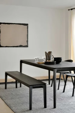 Benk - Bok Oak 146xh46cm Black