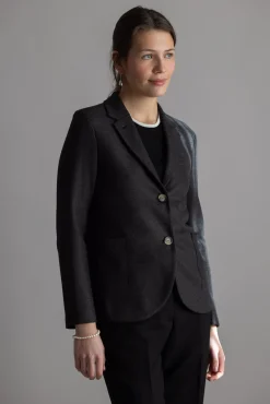 Blazer - Stand Up Collar Linen Honeycomb