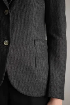 Blazer - Stand Up Collar Linen Honeycomb