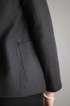 Blazer - Stand Up Collar Linen Honeycomb