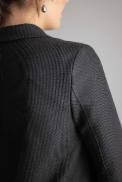 Blazer - Stand Up Collar Linen Honeycomb