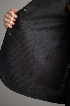 Blazer - Stand Up Collar Linen Honeycomb