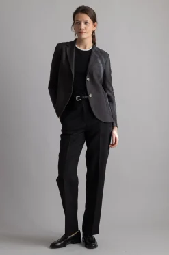 Blazer - Stand Up Collar Linen Honeycomb