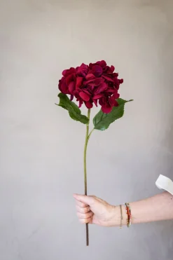 Blomst - Hortensia H55cm Rød