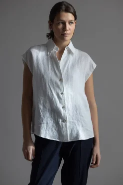 Bluse - Cap SLV Button Down