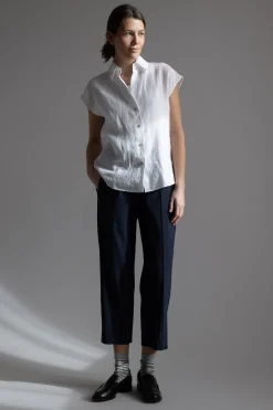 Bluse - Cap SLV Button Down