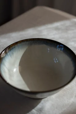 Bolle - Japansk Keramikk Dia21xH8,5cm Hvit M/Blå Kant