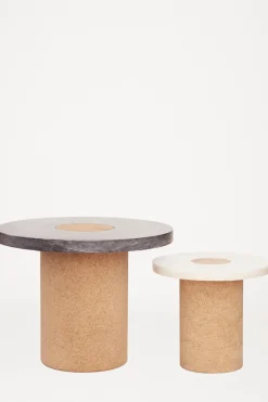 Bord - Sintra h42cm dia60cm Black Marble/Cork