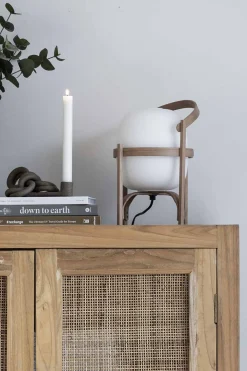 Bordlampe - Cestita Cherry Wood Opalhvitt Glass