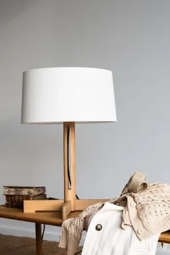 Bordlampe - Fad H61cm Natural Oak/Linen