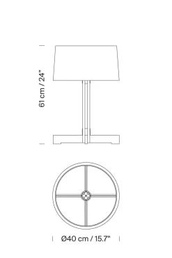 Bordlampe - Fad H61cm Natural Oak/Linen