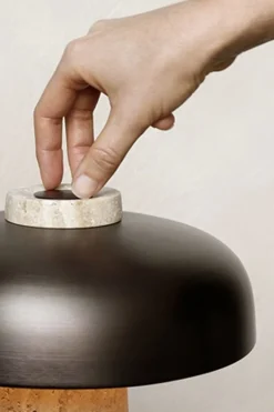 Bordlampe - Reverse Travertine Bronzed Brass