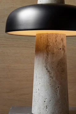 Bordlampe - Reverse Travertine Bronzed Brass