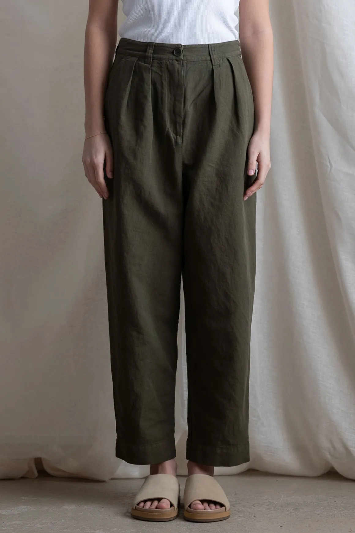 Bukse - Cotton Linen Herringbone