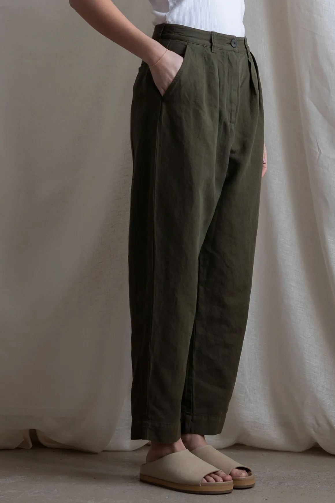 Bukse - Cotton Linen Herringbone