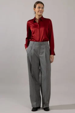 Bukse - High Waist Twill Stone Grey