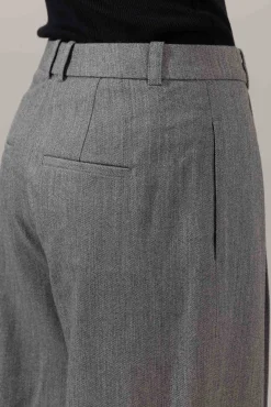 Bukse - High Waist Twill Stone Grey