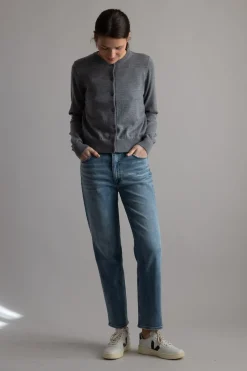 Cardigan - Classic Merino Cardigan Gray Melange