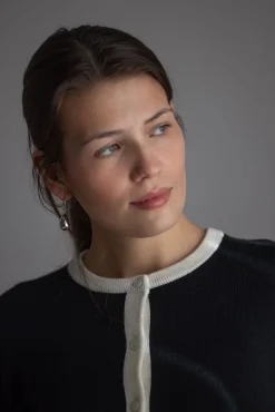 Cardigan - Classic Merino Cardigan Black Cream