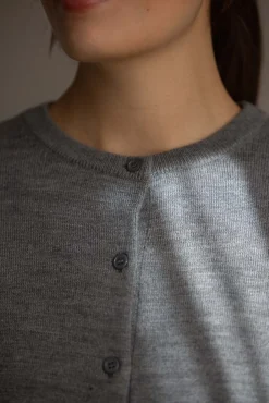 Cardigan - Classic Merino Cardigan Gray Melange