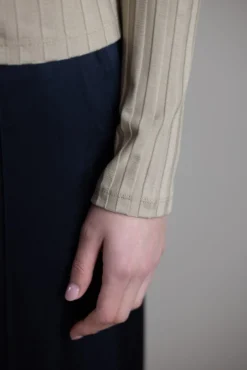 Cardigan - Rib L/S Collared Button Up