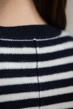 Cardigan - Toulouse Cardigan Tee Navy Snowflake Stripe