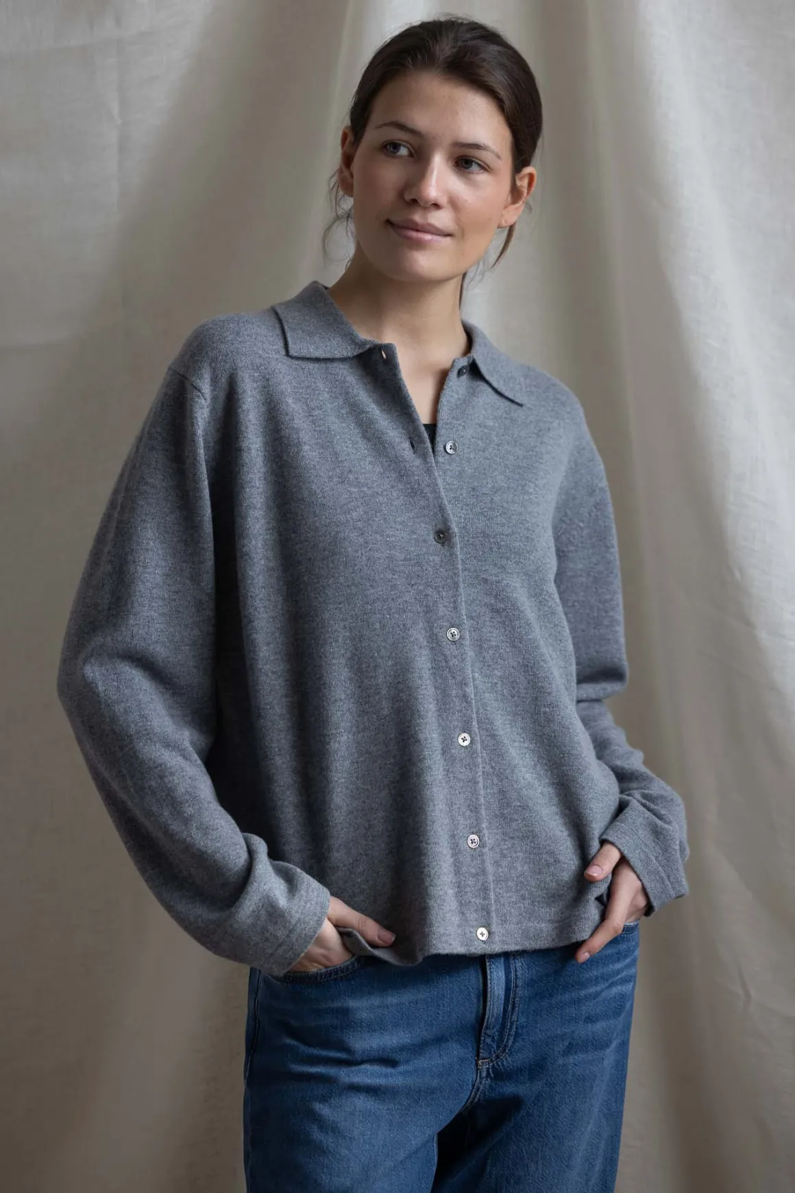 Genser - Monterey Button Down Polo Gray Melange