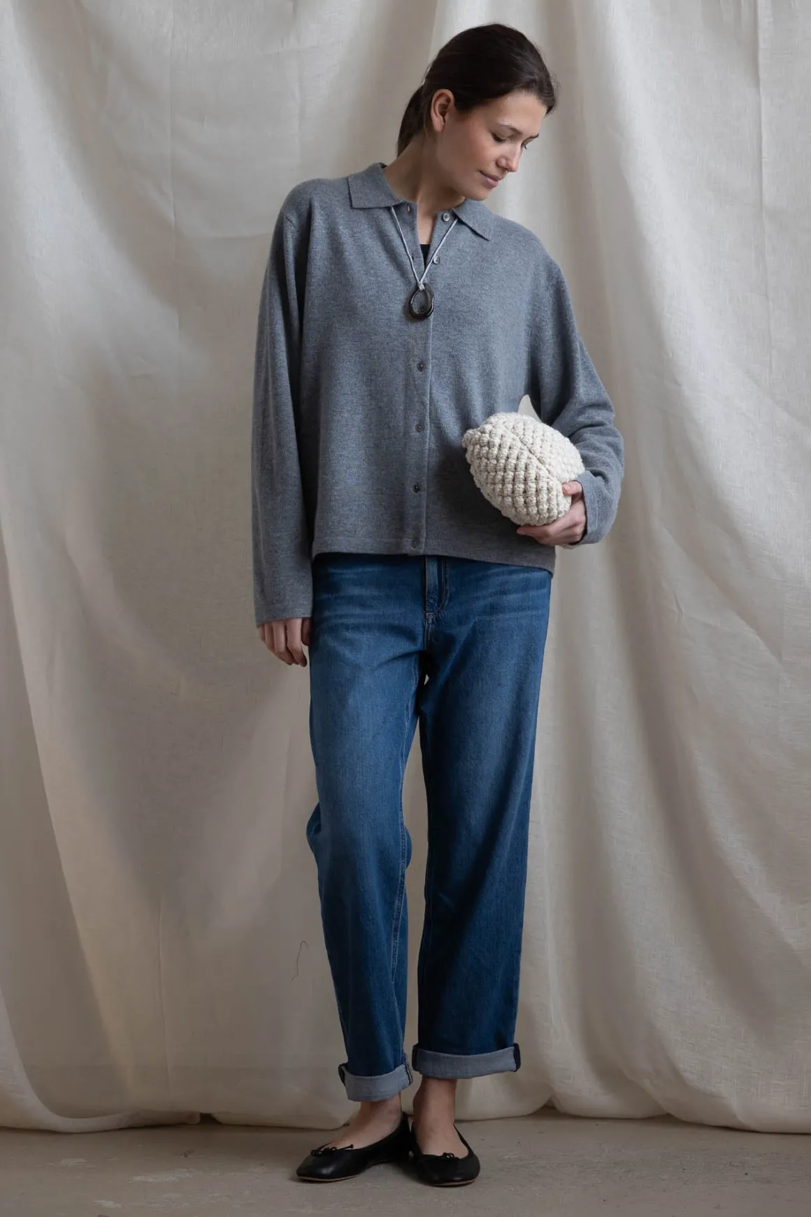 Genser - Monterey Button Down Polo Gray Melange