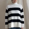 Genser - Oversized Striped White/Coastal