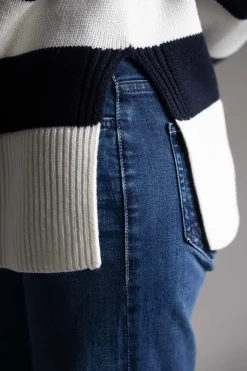 Genser - Oversized Striped White/Coastal