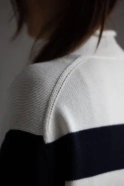 Genser - Oversized Striped White/Coastal