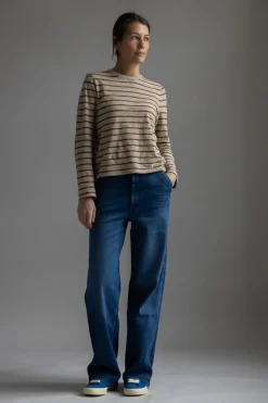 Genser - Stripe Crew Neck Tee Ecru/Partridge