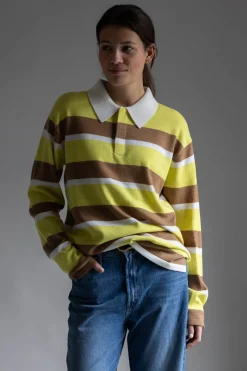 Genser - Striped Rugby Lemon/Almond