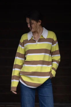 Genser - Striped Rugby Lemon/Almond
