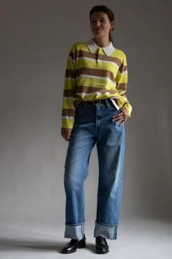 Genser - Striped Rugby Lemon/Almond