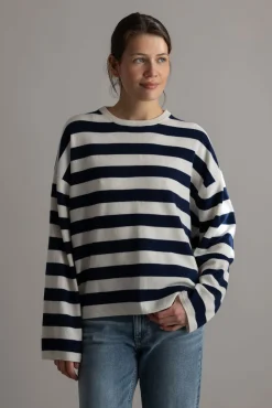 Genser - Toulon Sweater Artic Navy Stripe