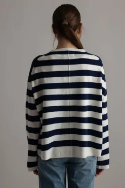Genser - Toulon Sweater Artic Navy Stripe