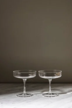 Glass - Ripple Champagne Saucer 2pk Clear