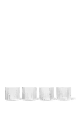 Glass - Ripple Low 4pk Klar