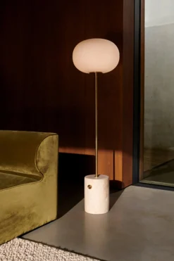 Gulvlampe - JWDA Travertine/Brushed Brass