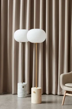 Gulvlampe - JWDA White Marble/Bronzed Brass