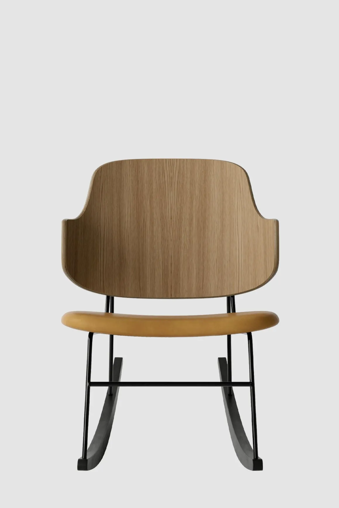 Gyngestol - The Penguin Rocking Chair Dakar 250, Black Steel, Natural Oak