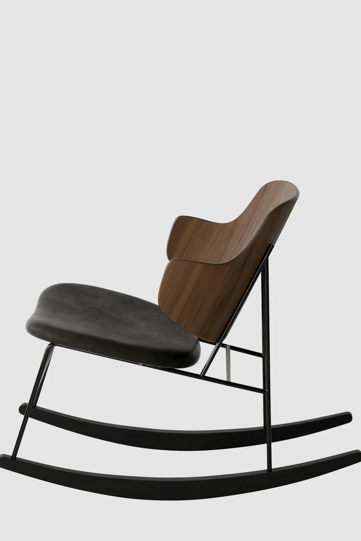 Gyngestol - The Penguin Rocking Chair Dakar 842, Black Steel, Walnut