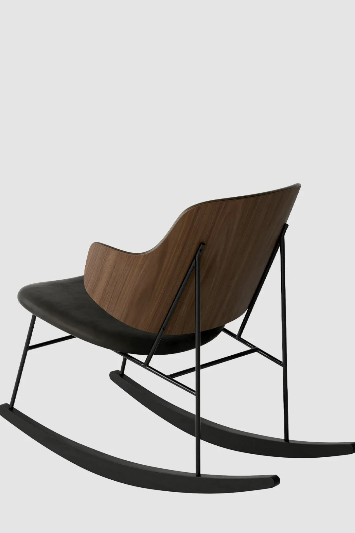 Gyngestol - The Penguin Rocking Chair Dakar 842, Black Steel, Walnut
