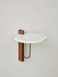 Hylle - Corbel Dark Stained Oak Carrara Marble