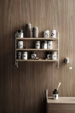 Hylle - Pocket 60x15xh50 Eik/Hvit