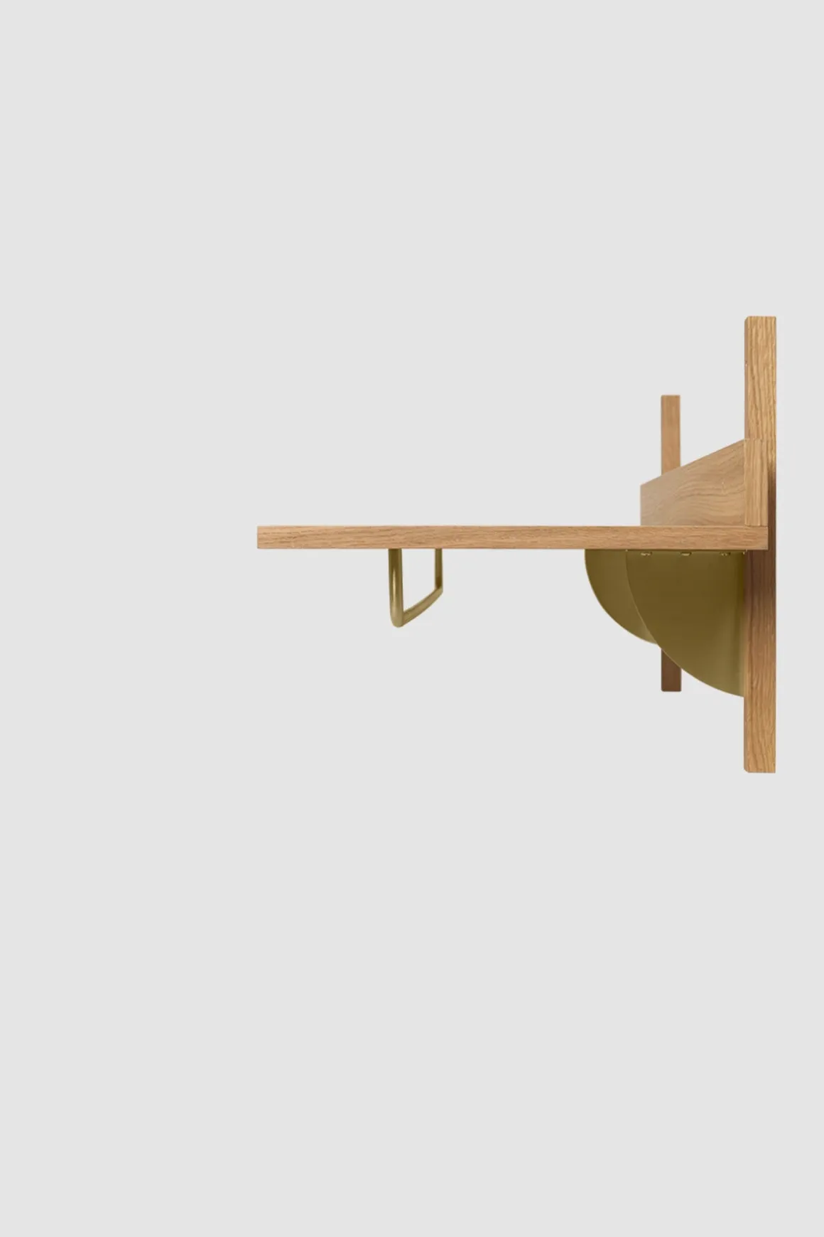 Hylle - Sector Rack Shelf Oak/Brass