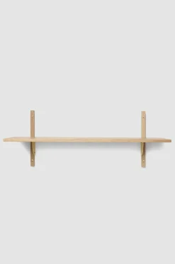 Hylle - Sector Shelf Single/Wide Oak/Brass